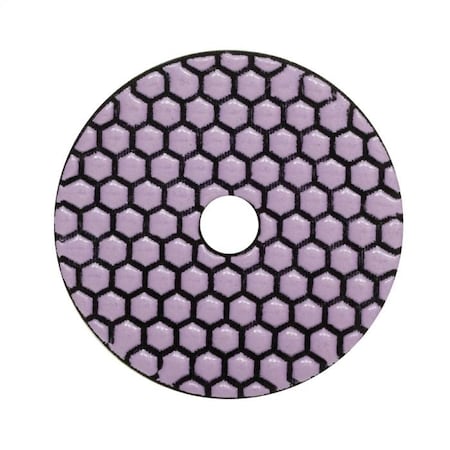 Dry Polishing Pad, Resin Bonded Hook And Loop Backed, Series Contractor, 4 Pad Diameter, 400 Grit